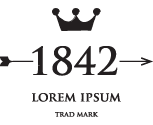 A black background with the number 1 8 4 2 and crown.