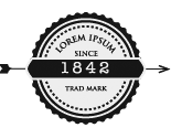 A black and white logo with the words " since 1 8 4 2 trad mark ".