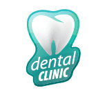 A dental clinic logo with the tooth in front of it.