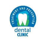 A blue and green logo for a dental clinic.
