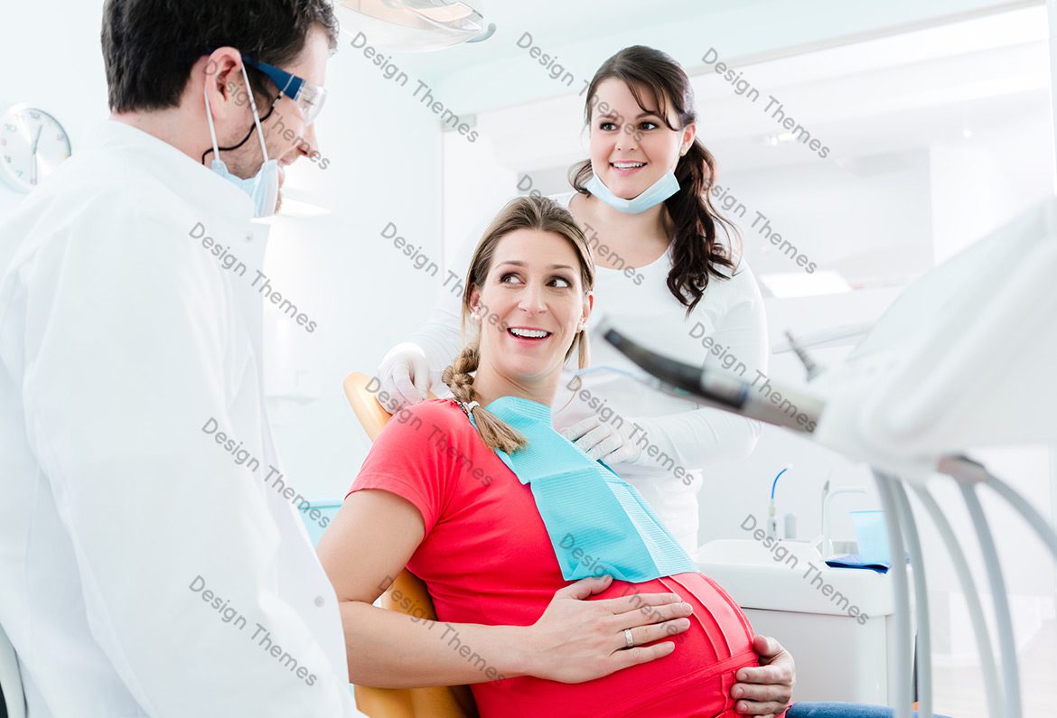 A woman is smiling while sitting in the dentist 's chair.