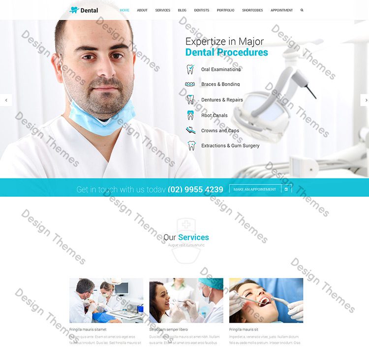 A dentist 's office website with a lot of images