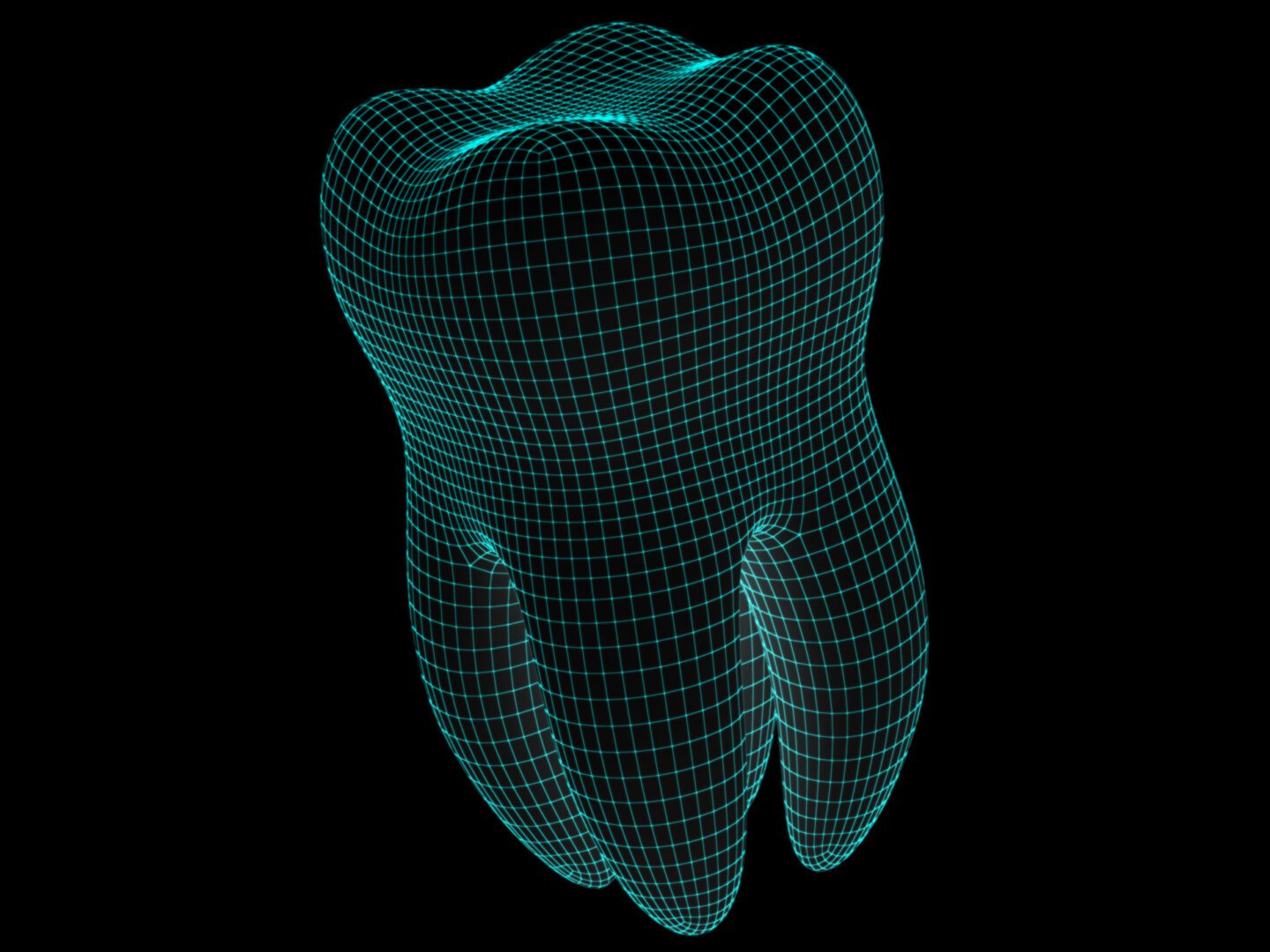 A tooth with lines drawn on it's surface.